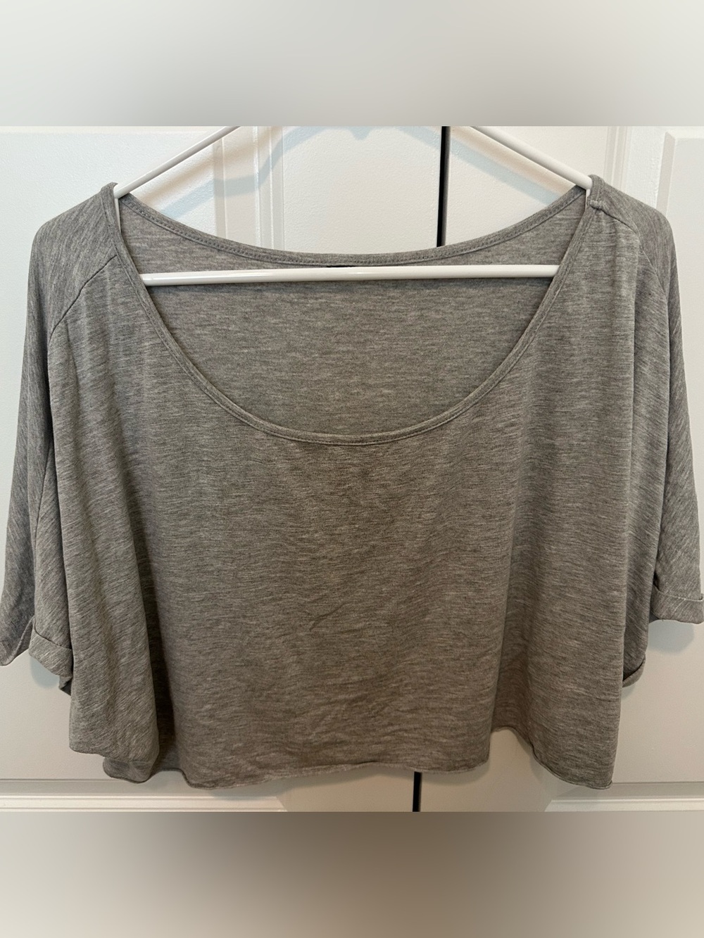 Baggy Cropped Wide Neck T-Shirt